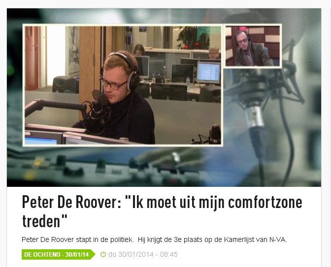Beluister hier het interview met Peter De Roover in De Ochtend van Radio 1